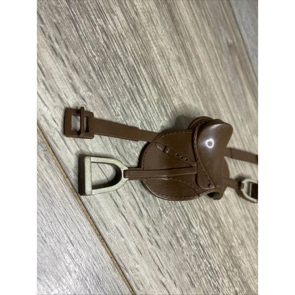 Reeves Breyer Horse Saddle Toy Replacement Soft Flexible Brown‎ Silver